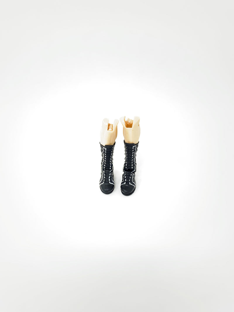 Black Laced Boots with White Cross (pale)