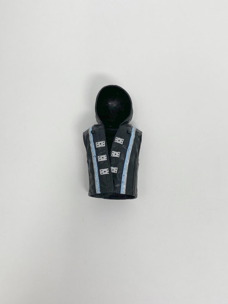 AJ Styles Black with Silver and Blue Vest with Removable Hood