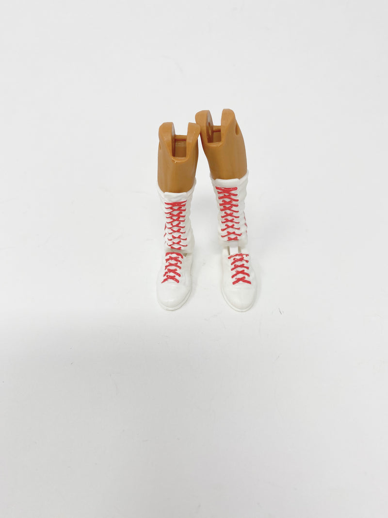 White Boots with Red Laces and red lighting on side
