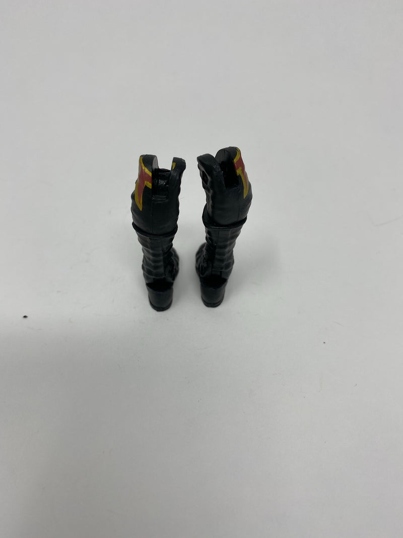 Black Laced High Boots with black pants and flames