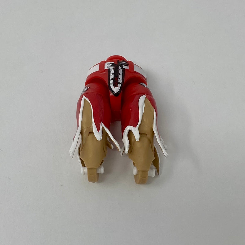 Red Shorts with sculpted black/white belt and lacing