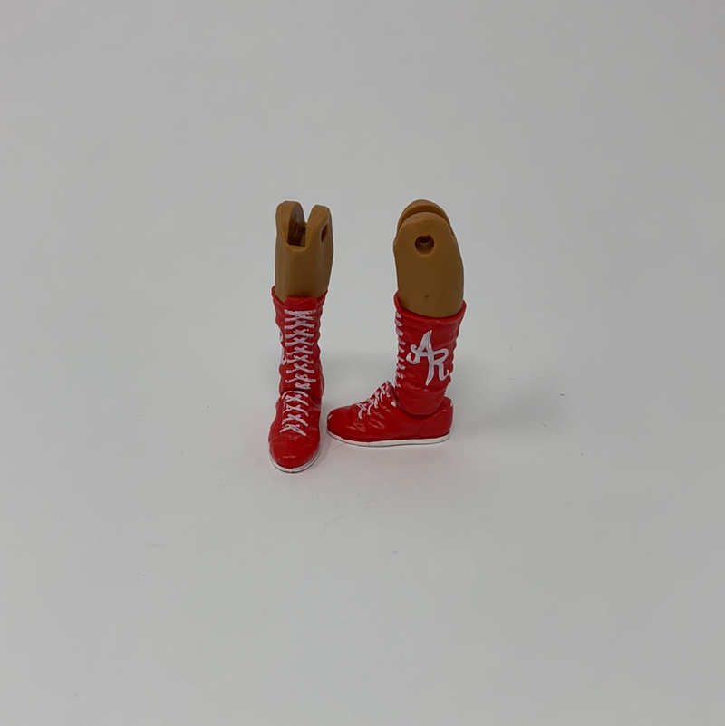 Red Boots with White Laces and AR initials