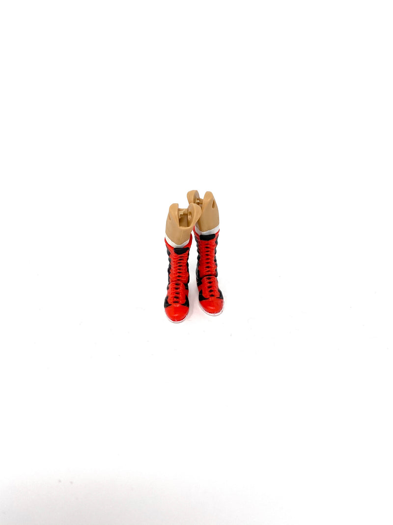 Black/Red Boots with White Socks