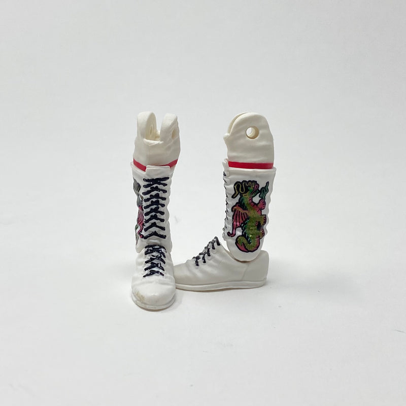 White High Boots with Dragon Design