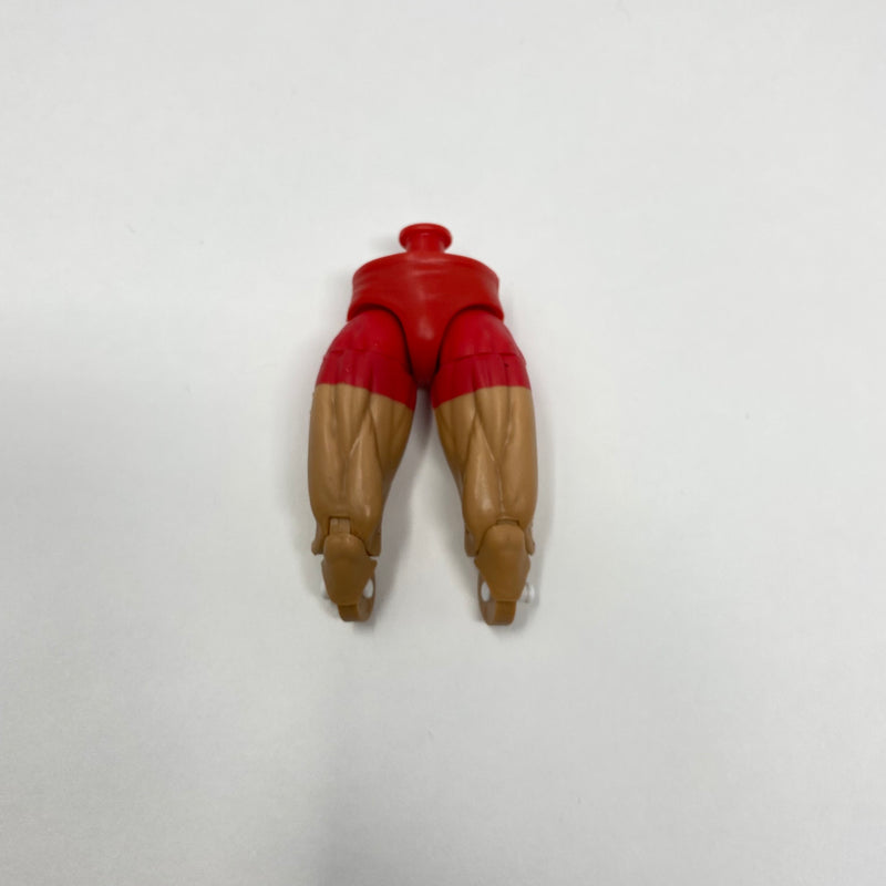 Red Shorts with Shredded Tan Legs