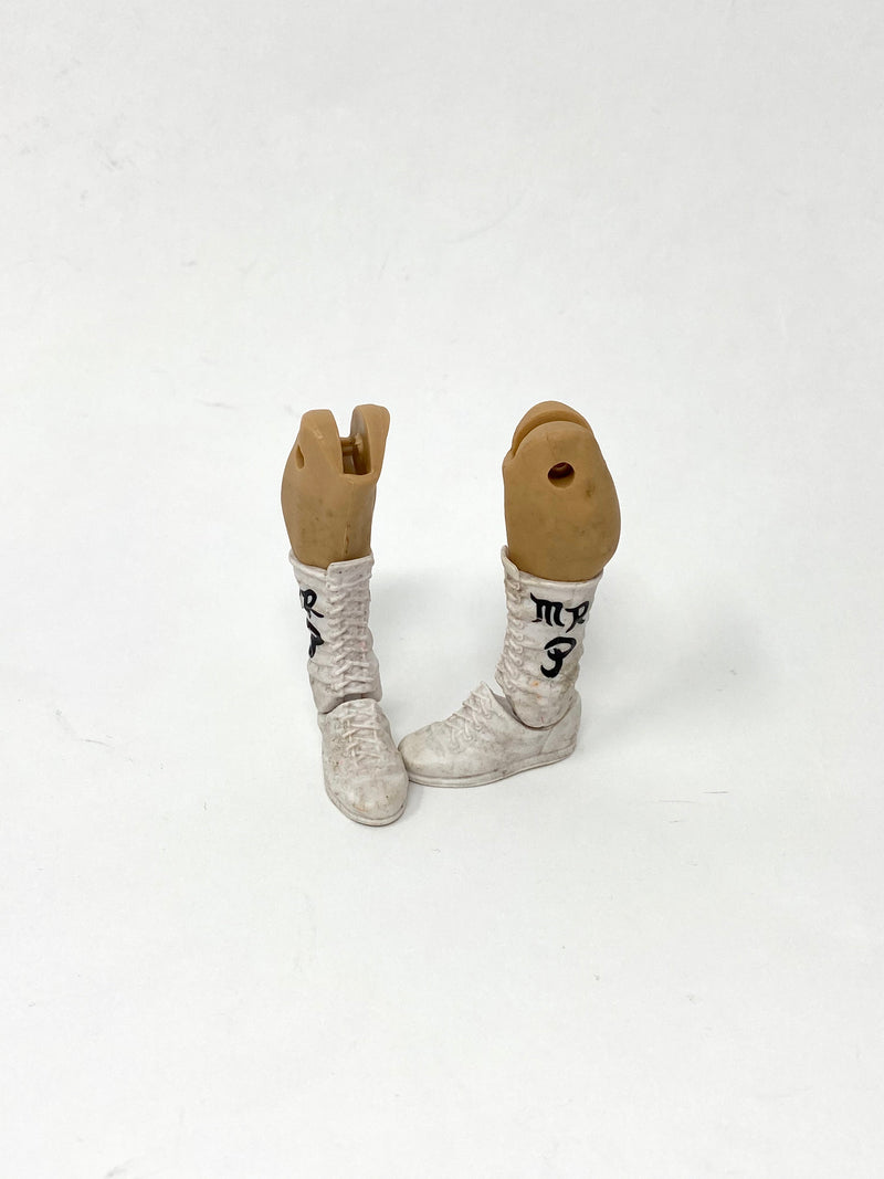 White laced boots with Mr. P on side