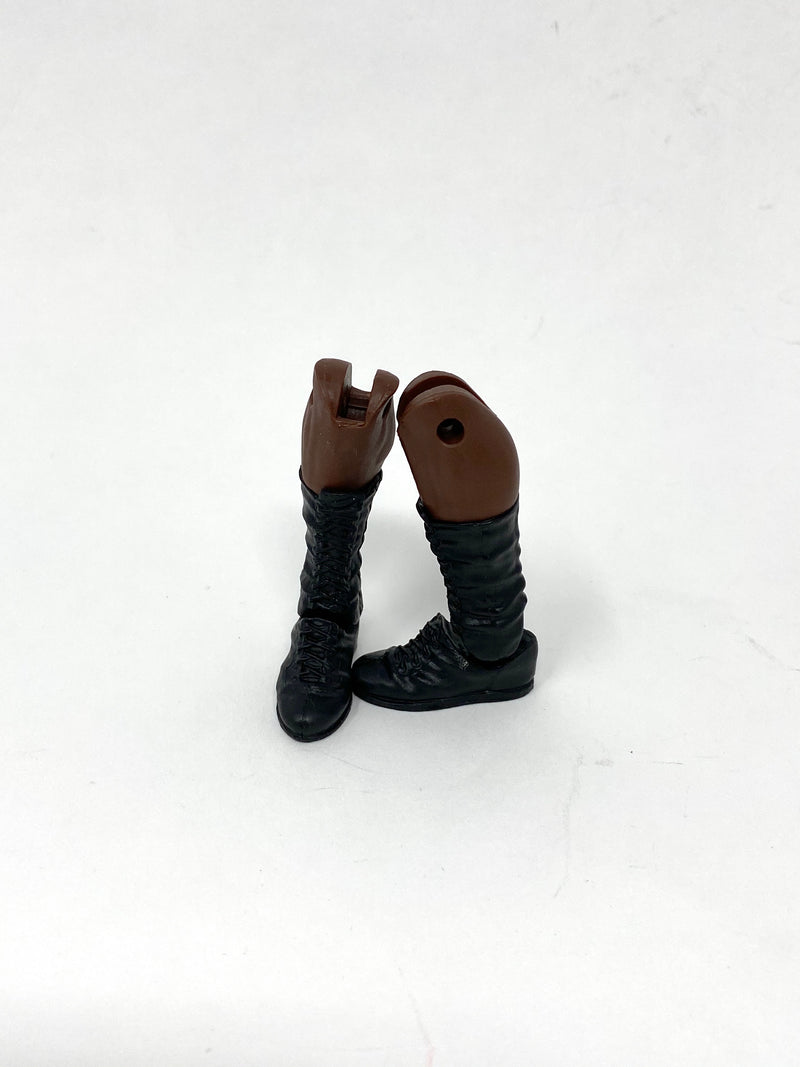 Black Laced Boots on Ebony Legs