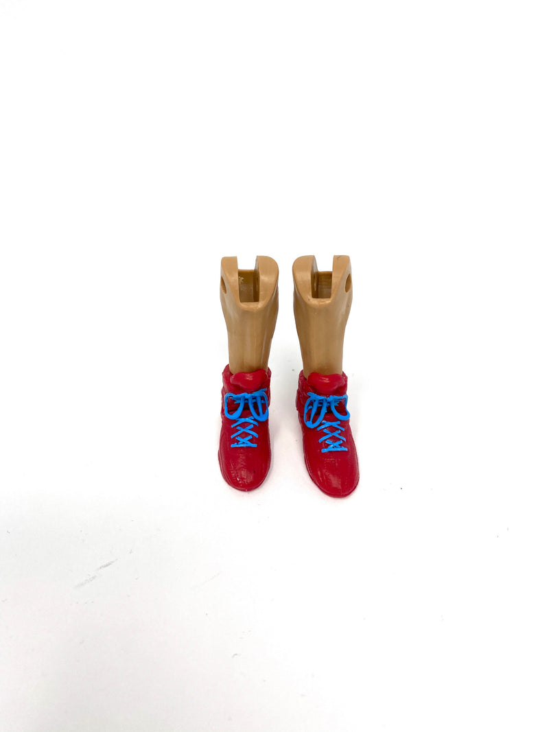 Red Wrestling Shoes with Blue laces