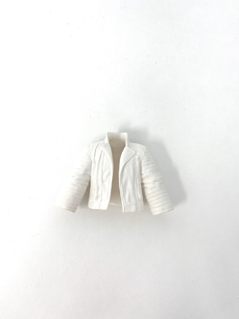 White Leather Jacket with Wings