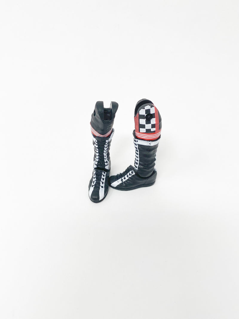 Black and White Mid-Boots with Socks