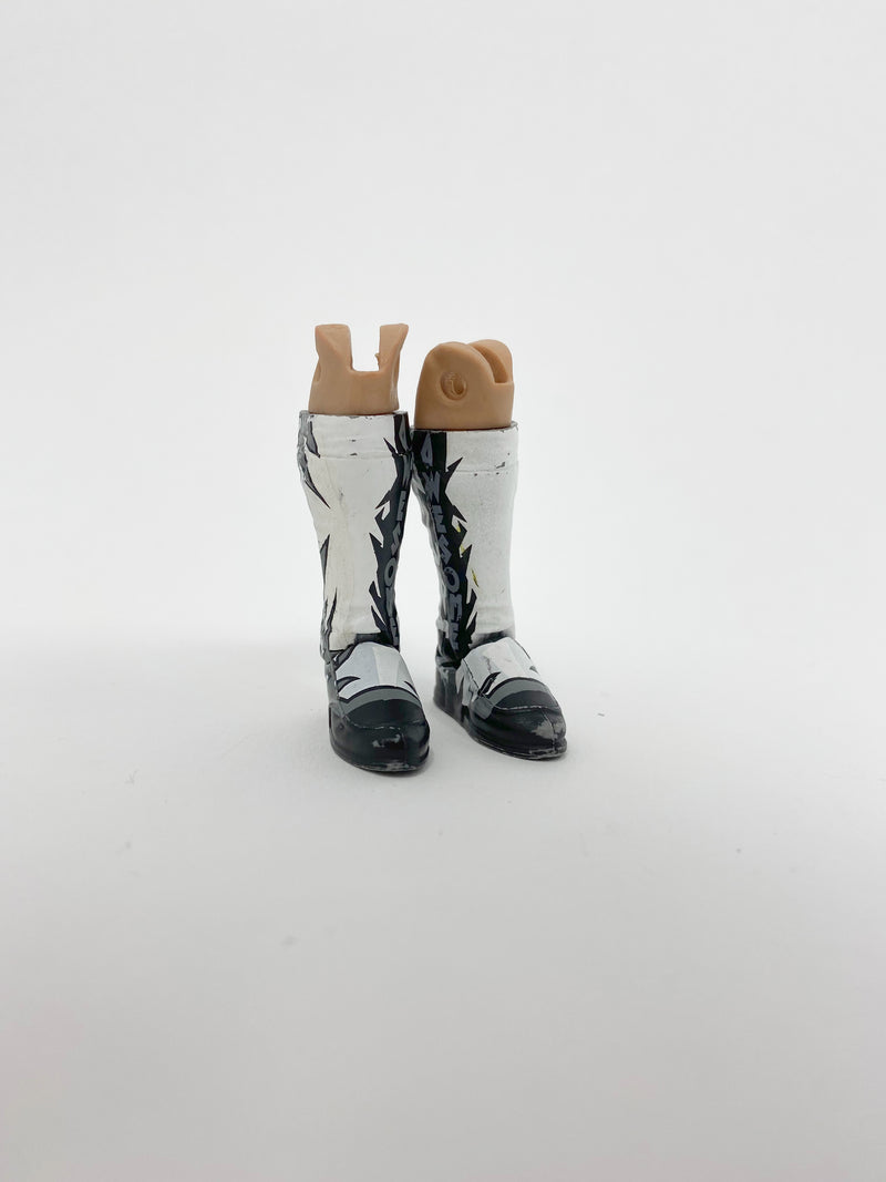 Kicked Boots (White/Silver design)
