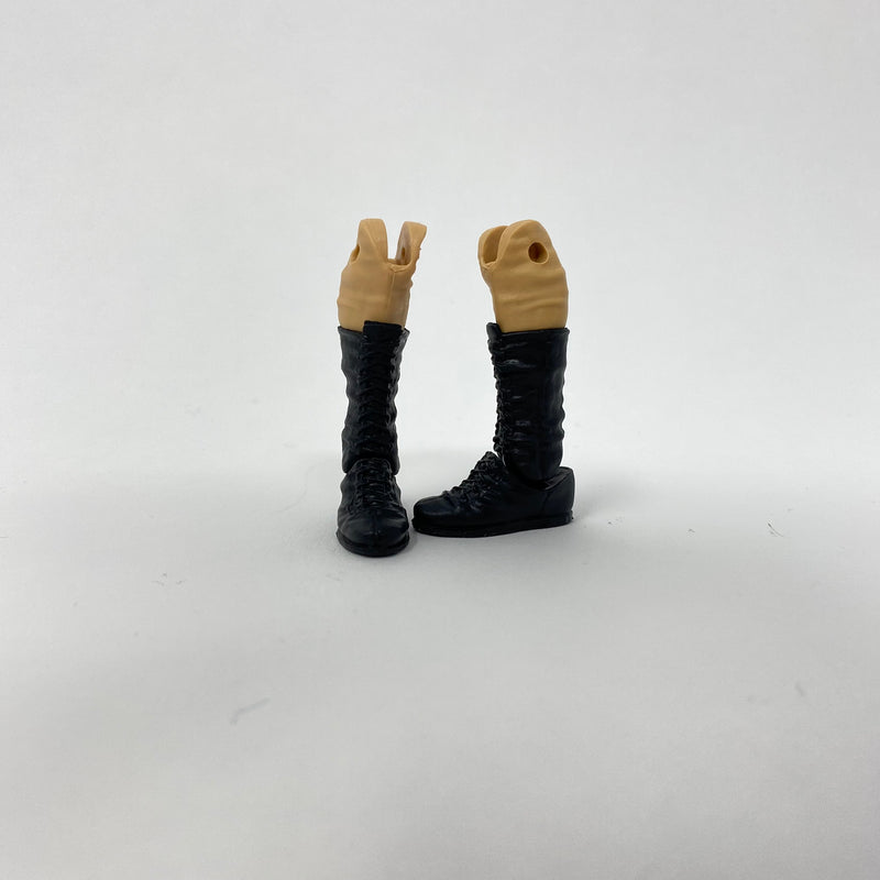 Black Laced Boots with Wrinkled Legs (Caucasian)