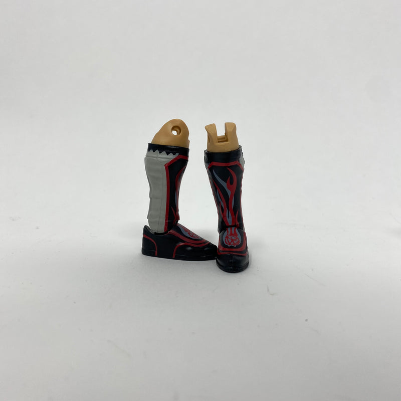 Kickpads Boots (Black with Red/Silver Flames)