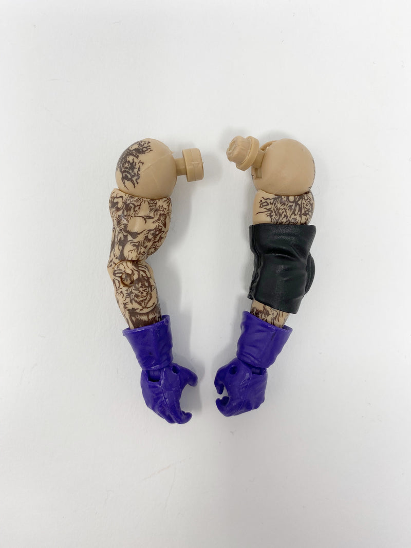 Purple Gloves with Tattoo Arms and elbow pad
