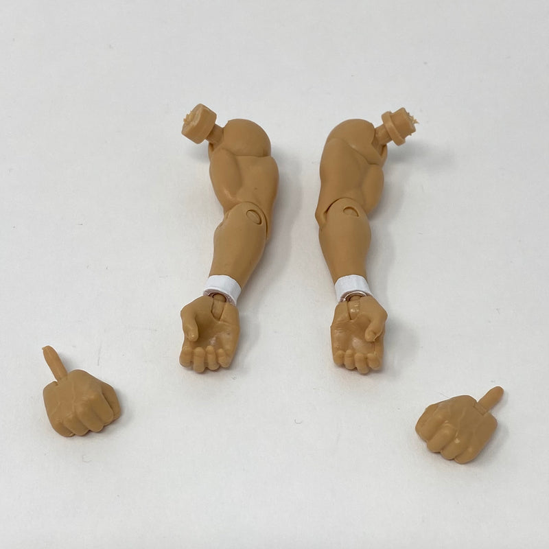 Arms with White Wrist Tape and Extra Set of Hands