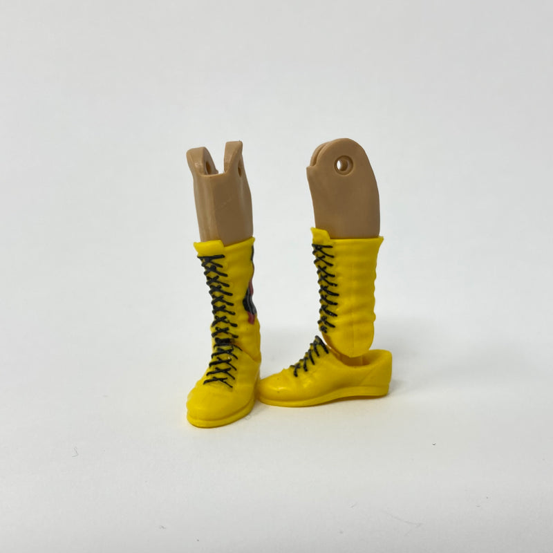 Yellow with Black Laced Boots and Hammer Design on Side